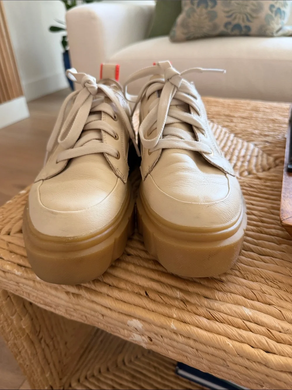 Sorel x Caribou Women’s Waterproof Chunky Platform Sneakers in Beige and Gum